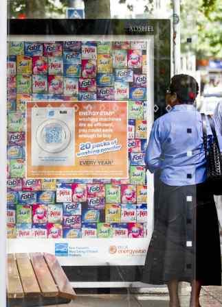 EECA's energy star campaign doing a great job as an Adshel on Queen St, Auckland.